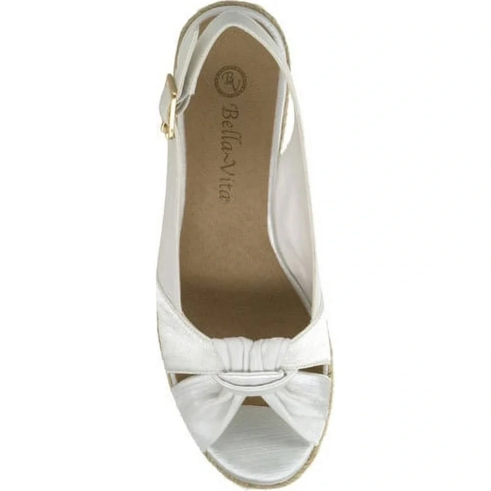 BELLA VITA • Seraphina II White Silk Slingback Espadrilles